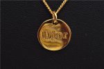 Authentic Christian Dior Logo Gold Plating Necklace Pendant CD J6056 on Sale