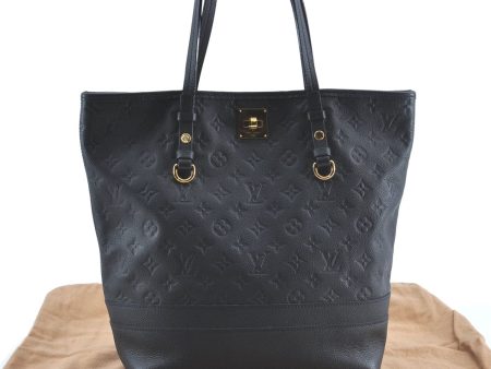 Auth Louis Vuitton Monogram Empreinte Citadine PM Tote Bag Navy M40517 LV J2304 Discount