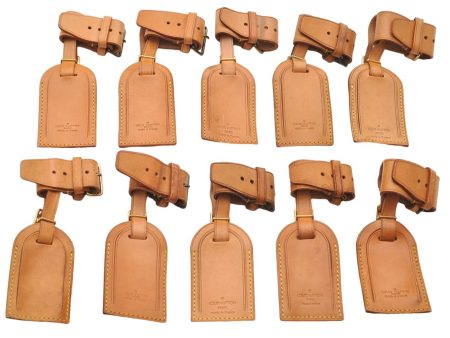 Authentic Louis Vuitton Name tag Handle Holder Beige 10Set LV 8765D Fashion