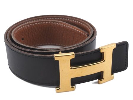 Authentic HERMES Constance Ladies Leather Belt Size 72cm 28.3  Black Brown 4422D For Cheap