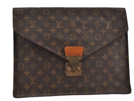 Auth Louis Vuitton Monogram Porte Documents Senateur Briefcase M53335 LV 8240D Sale