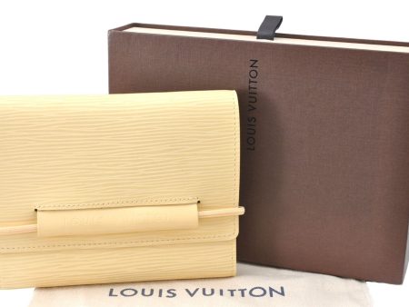 Louis Vuitton Epi Portefeuille Elastic Trifold Wallet Ivory M6346A LV Box 7213A Cheap