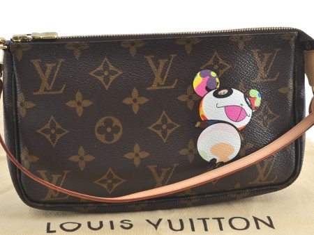 Auth Louis Vuitton Monogram Panda Pochette Accessoires Pouch M51981 LV J0810 Fashion