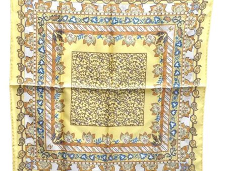 Auth HERMES Petit Carre 40 Scarf Handkerchief  Chasse en INDE  Silk Yellow 7622D Cheap