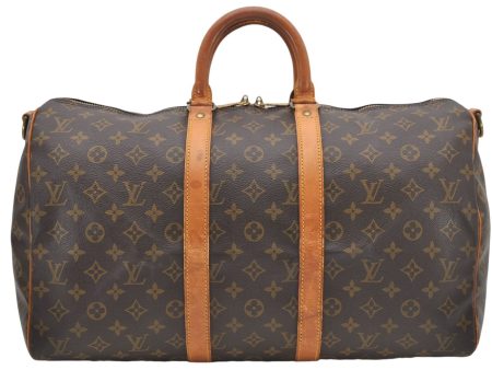 Auth Louis Vuitton Monogram Keepall Bandouliere 45 Boston Bag M41418 LV 8359D Hot on Sale