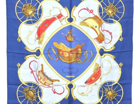 Authentic HERMES Carre 90 Scarf  SPRINGS  Silk Navy Blue J3732 Supply