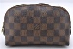 Authentic Louis Vuitton Damier Pochette Cosmetic Pouch Purse N47516 LV 9230C Fashion