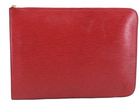 Authentic Louis Vuitton Epi Poche Documents Document Case M54497 Red LV 5032D Online