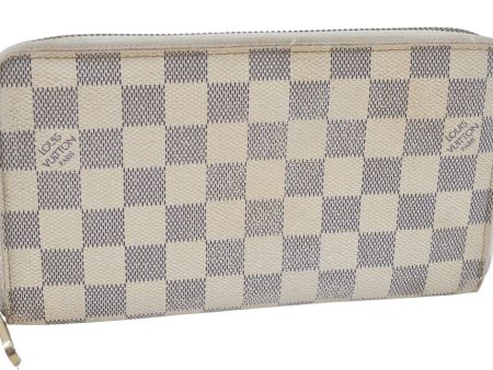 Authentic Louis Vuitton Damier Azur Zippy Organizer Long Wallet N60012 LV J1421 on Sale