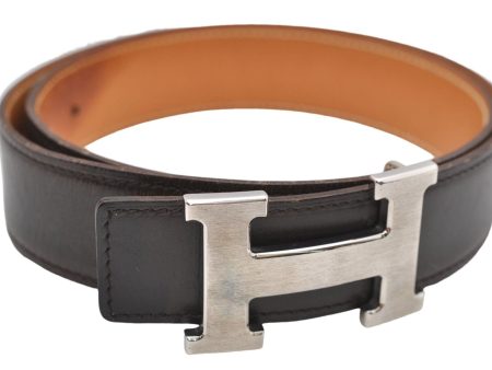 Authentic HERMES Constance Ladies Leather Belt Size 75cm 29.5  Dark Brown 6345D Sale