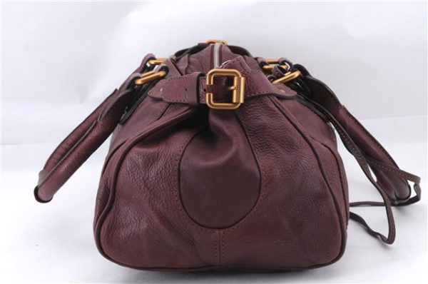 Authentic Chloe Vintage Paddington Leather Shoulder Tote Bag Purple 4808E Supply