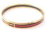 Authentic HERMES Email PM Bangle Belt Motif Gold Red Black J1411 Hot on Sale