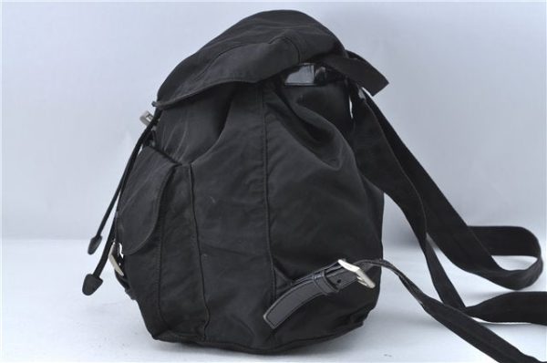 Authentic PRADA Nylon Leather Backpack Black J2113 Discount