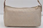 Authentic FENDI Zucchino Shoulder Bag Purse Canvas Leather Silver Beige 1405E For Cheap