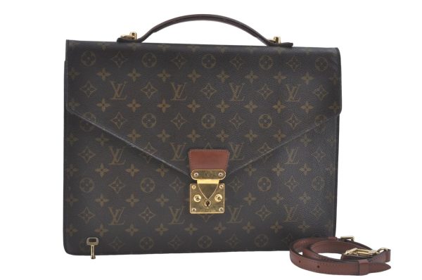 Auth Louis Vuitton Monogram Porte Documents Bandouliere M53338 Briefcase J1723 Online now