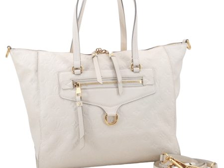 Auth Louis Vuitton Monogram Empreinte Lumineuse PM Tote Bag M93411 White 6555D Supply