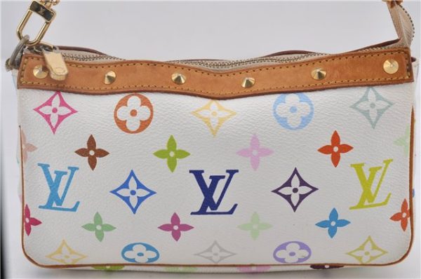 Louis Vuitton Monogram Multicolor Pochette Accessoires Pouch M92649 White 1390E Hot on Sale