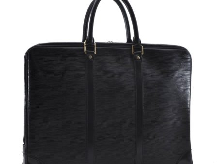 Auth Louis Vuitton Epi Porte Documents Voyage Briefcase Black M59162 LV 4775D Sale