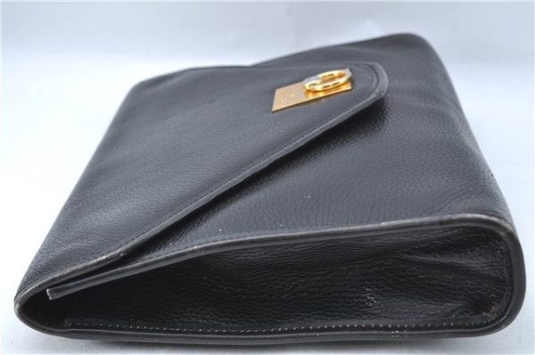 Authentic CELINE Documents Case Leather Black J1977 For Discount