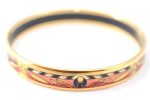 Authentic HERMES Email PM Bangle Rope Motif Gold Red Black J1481 For Cheap