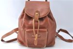 Authentic GUCCI Bamboo Backpack Leather Brown J1553 Online Sale