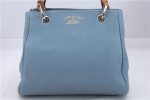 Auth GUCCI Bamboo Shopper Small 2Way Shoulder Hand Bag Leather 386032 Blue 4770D Online Sale