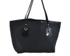 Authentic GUCCI Jolie Shoulder Tote Bag GG Canvas Enamel 211976 Black H2932 For Discount