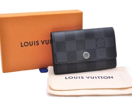 Authentic Louis Vuitton Damier Graphite Multicles 6 Key Case M62662 LV Box 6076E For Discount