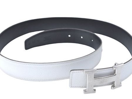 Authentic HERMES Constance Ladies Leather Belt 85cm 33.5inches White Black J0507 Online