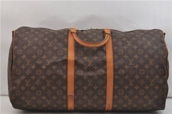 Auth Louis Vuitton Monogram Keepall Bandouliere 60 Boston Bag M41412 LV 1401E For Cheap