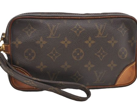 Auth Louis Vuitton Monogram Marly Dragonne PM Clutch Hand Bag M51827 LV 6745D Online now