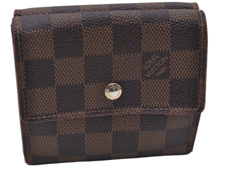 Authetic Louis Vuitton Damier Portefeuille Elise Trifold Wallet N61654 LV 7196D Online