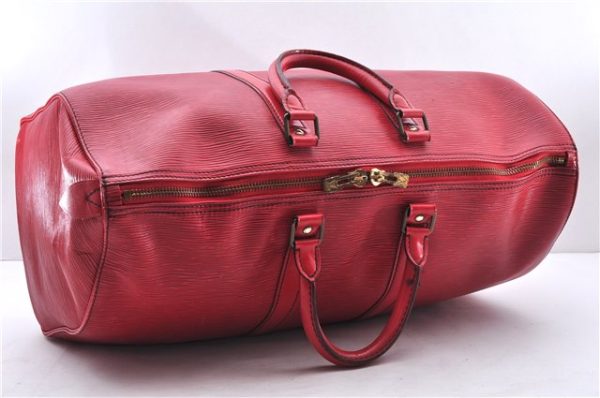 Authentic Louis Vuitton Epi Keepall 45 Boston Travel Bag Red M42977 LV 1359E Online now