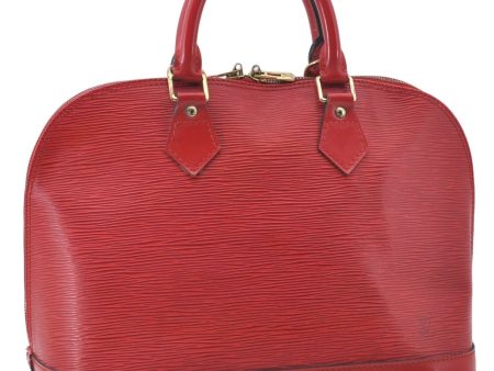 Authentic Louis Vuitton Epi Alma PM Hand Bag Red M52147 LV 5428E Online Hot Sale