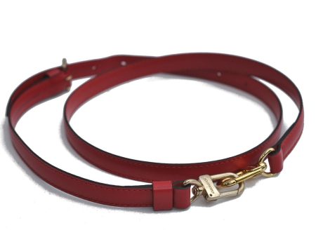 Authentic Louis Vuitton Leather Shoulder Strap Red 40.2-47.2  LV 1845F Hot on Sale