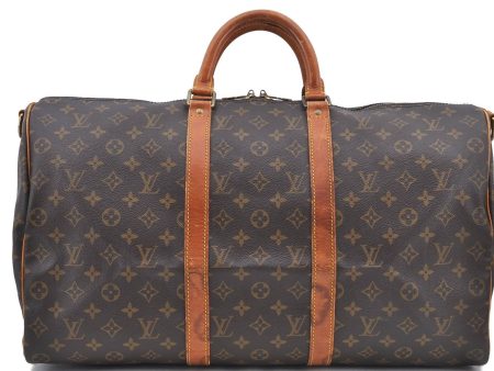 Auth Louis Vuitton Monogram Keepall Bandouliere 50 Boston Bag M41416 LV H8574 Online Sale