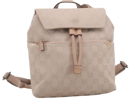 Authentic GUCCI Backpack GG Canvas Leather 0030242 Beige 5948D Online