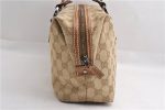 Authentic GUCCI Hand Boston Bag Purse GG Canvas Leather 113009 Beige 6892E Fashion