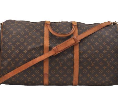 Auth Louis Vuitton Monogram Keepall Bandouliere 60 Boston Bag M41412 LV 1401E For Cheap