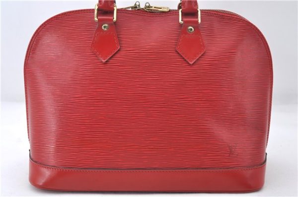 Authentic Louis Vuitton Epi Alma PM Hand Bag Red M52147 LV 5428E Online Hot Sale