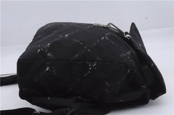 Authentic CHANEL Travel Line Backpack Nylon Black 8436D Discount