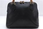 Authentic GUCCI Bamboo Vintage 2way Hand Shoulder Bag Leather Black Junk 2873E Online now