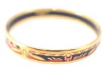 Authentic HERMES Email PM Bangle Rope Motif Gold Red Black J1481 For Cheap