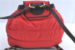 Authentic BURBERRY Backpack Nylon Polyester Leather Red Black 5540B Discount