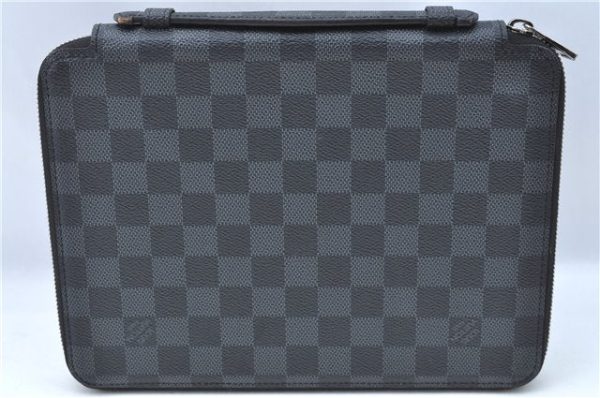 Auth Louis Vuitton Damier Graphite iPad Essential Tablet Case N63034 LV J1252 Online Hot Sale