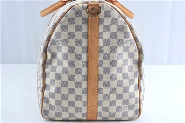 Auth Louis Vuitton Damier Azur Keepall Bandouliere 55 Boston Bag N41429 LV J0485 For Discount