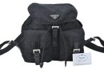 Authentic PRADA Nylon Leather Backpack Black J2113 Discount