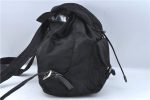 Authentic PRADA Nylon Leather Backpack Black J2113 Discount