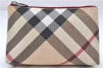 Authentic BURBERRY Vintage Nova Check Pouch Purse PVC Beige 4907E Online Sale