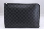 Auth Louis Vuitton Damier Graphite Pochette Jours GM N64437 Document Case 0501E Supply